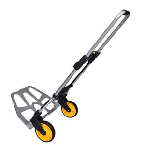 FULLWATT 264 Lb Capacity Folding Hand Truck and Dolly Cart Aluminum Portable Folding Hand Cart with Telescoping Handle and Rubber Wheels