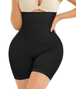 nebility women waist trainer shapewear tummy control body shaper shorts hi-waist butt lifter thigh slimmer (3xl/4xl, black)