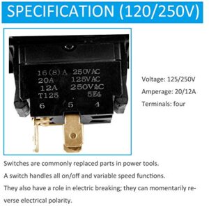 Table Saw Switch Replacement Compatible with Ryobi and Craftsman, Safety Power Tool Switch,Paddle On/Off Switch for Table Saw 125v