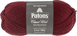 patons classic wool yarn, claret
