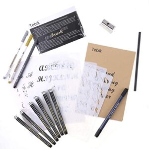 Tebik Calligraphy Pens Set, 22 Pack Hand Lettering Pens Kit, Calligraphy Markers with for Beginners Writing, Journaling, Signature, Art Drawing, Illustrations, Card Making, Design