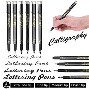 Tebik Calligraphy Pens Set, 22 Pack Hand Lettering Pens Kit, Calligraphy Markers with for Beginners Writing, Journaling, Signature, Art Drawing, Illustrations, Card Making, Design