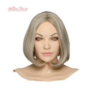 Minaky Hand-made Silicone Head Mask America Girl for Crossdresser Transgender Costumes Drag Queen