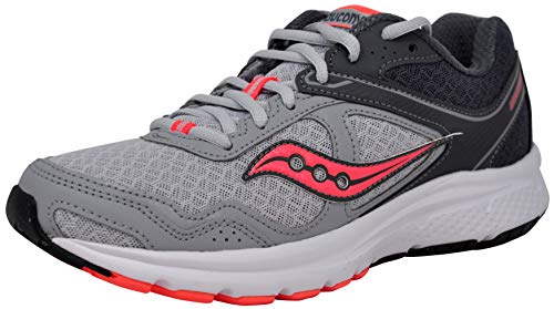 Saucony Women's Cohesion 10 Grey/Peach Running Shoe 9 M US