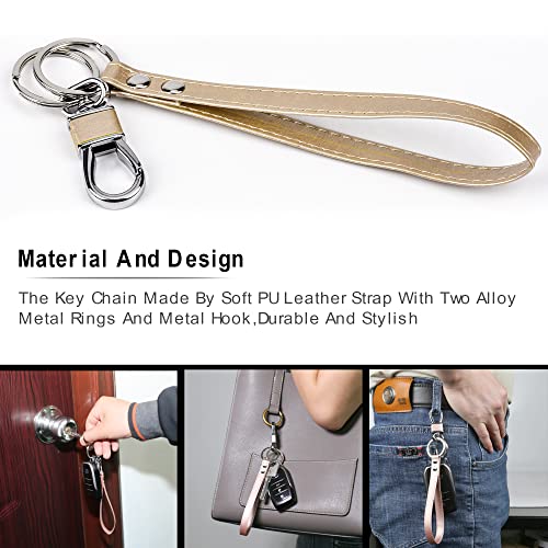 Amazon Essentials - Lanyard Keychain with Detachable Alloy Metal Rings (champagne gold)