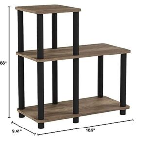 Furinno Turn-N-Tube Accent Decorative Shelf, Columbia Walnut/Black