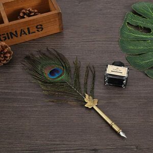 Wal front Vintage Feather Pen Antique Dip Feather Writing Pen Set Stainless Steel Nibs Calligraphy Quill Pen Gift