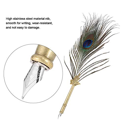 Wal front Vintage Feather Pen Antique Dip Feather Writing Pen Set Stainless Steel Nibs Calligraphy Quill Pen Gift