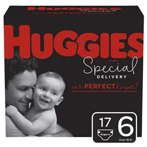 huggies special delivery hypoallergenic diapers, size 6 (35+ lb.), 17 ct, jumbo pack