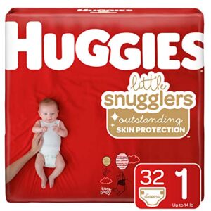 huggies little snugglers baby diapers, size 1, 32 ct