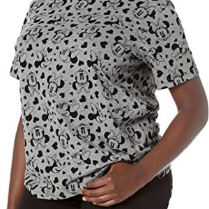 Disney Womens Plus Size T-Shirt Minnie Mouse All Over Print (Heather Grey, 3X)
