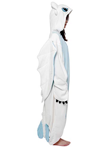 SAZAC Kigurumi - How to Train Your Dragon - Light Fury - Onesie Jumpsuit Halloween Costume (One Size)