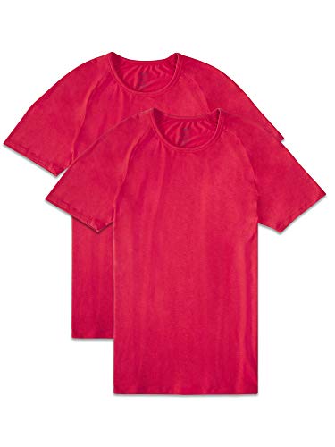 Fruit of the Loom Men's Everlight Modal Raglan Crew T-Shirt, True Red, Large