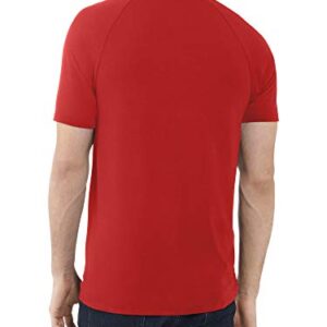 Fruit of the Loom Men's Everlight Modal Raglan Crew T-Shirt, True Red, Large