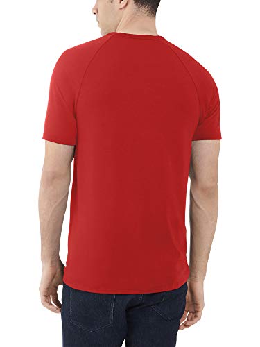 Fruit of the Loom Men's Everlight Modal Raglan Crew T-Shirt, True Red, Large