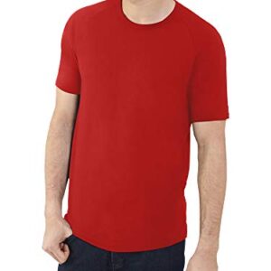 Fruit of the Loom Men's Everlight Modal Raglan Crew T-Shirt, True Red, Large