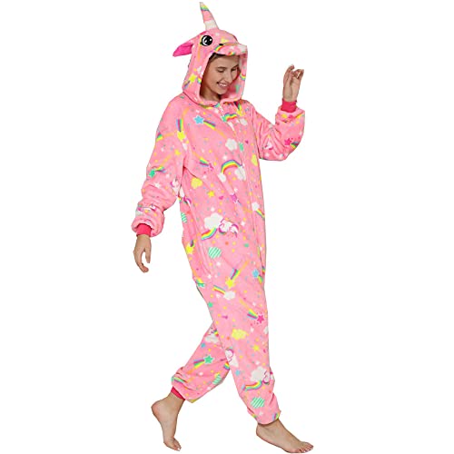 Nousion Licorne Unisex Adult Onesies Pajamas, Cosplay Christmas Sleepwear Onesies Outfit Light Purple