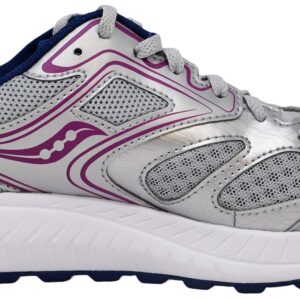 Saucony Women's VERSAFOAM Cohesion 12 Grey/Navy/Purple Road Running Shoe 8 Medium US