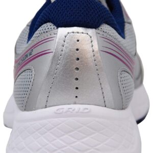 Saucony Women's VERSAFOAM Cohesion 12 Grey/Navy/Purple Road Running Shoe 8 Medium US