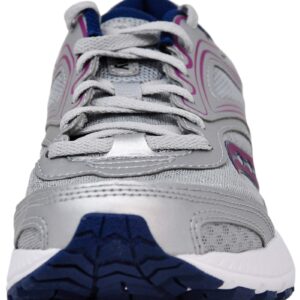 Saucony Women's VERSAFOAM Cohesion 12 Grey/Navy/Purple Road Running Shoe 8 Medium US