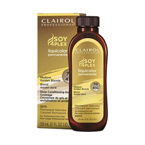 clairol professional permanent liquicolor for blonde hair color, 7g medium golden blonde, 2 oz