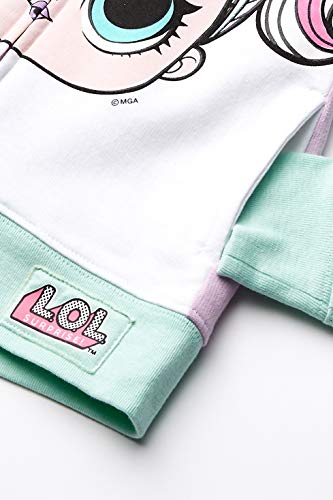 L.O.L. Surprise! Girls' Little Theater Club Unicorn Big Face Zip-up Hoodie, Lilac/Mint, 6X