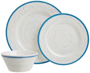 pfaltgraff 12-piece melamine dinnerware set - trellis blue