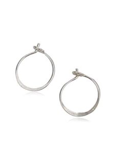 teeny tiny thin huggie hammered hoop earrings, 9mm (sterling silver)