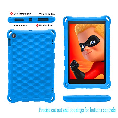 2019 New Fire 7 Tablet Case,(Compatible with 5th Generation, 2015 Release/7th Generation, 2017 Release/9th Generation, 2019 Release), Light Weight Kids Shock Proof Cover for Fire 7 Tablet(New Blue)