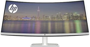 hp 34f 34” curved monitor with amd freesync technology | ultra-wide quad hd resolution (3440 × 1440p), ips display, and 3-sided low bezel, 1-yr warranty (6jm50aa)