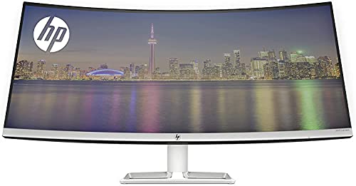 HP 34f 34” Curved Monitor with AMD FreeSync Technology | Ultra-Wide Quad HD Resolution (3440 × 1440p), IPS Display, and 3-Sided Low Bezel, 1-Yr Warranty (6JM50AA)