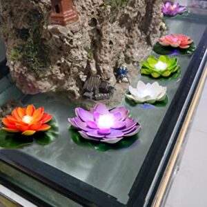 Assaoy Floating Pool Lights,Lotus Flowers Lights,Fun Pool Accessories,Pond Light LED Candles Artificial Flower W/Water Lily Pad for Pool at Night,Garden Wedding Back to School PartyDecor 8Pcs