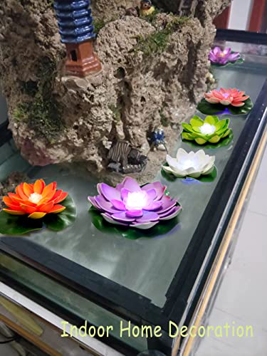 Assaoy Floating Pool Lights,Lotus Flowers Lights,Fun Pool Accessories,Pond Light LED Candles Artificial Flower W/Water Lily Pad for Pool at Night,Garden Wedding Back to School PartyDecor 8Pcs