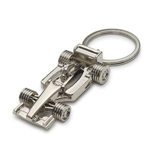 adkeyfod 3d f1 race car keychain | driver keyfob gift for father husband boyfriends, metallic, medium