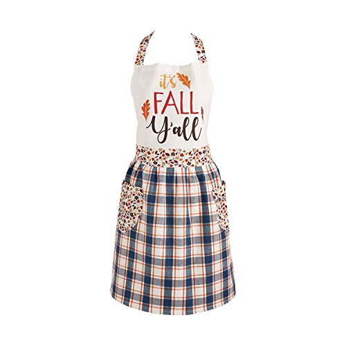 DII Women's Fall & Thanksgiving Kitchen Apron, Adjustable Long Waist Ties, It's Fall Y'all