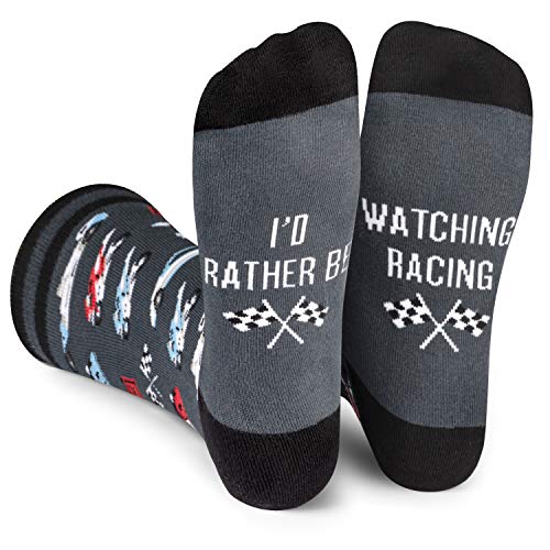 I'd Rather Be - Funny Socks Novelty Gift For Men, Women and Teens (Racing) One Size