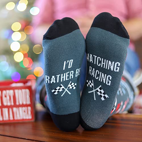 I'd Rather Be - Funny Socks Novelty Gift For Men, Women and Teens (Racing) One Size