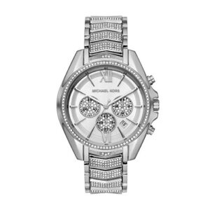 michael kors women's whitney quartz watch with stainless steel strap, silver, 20 (model: mk6728)
