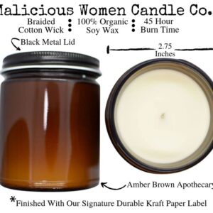 Malicious Women Candle Co - Cancer The Zodiac Bitch (June 21-July 22), Lavender & Coconut Water Scent, All-Natural Soy Candle, 9 oz