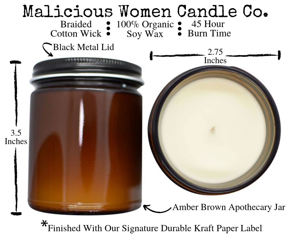 Malicious Women Candle Co - Cancer The Zodiac Bitch (June 21-July 22), Lavender & Coconut Water Scent, All-Natural Soy Candle, 9 oz