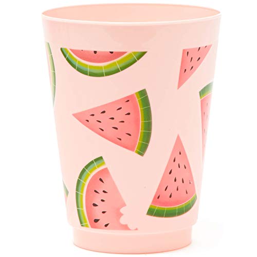 BLUE PANDA Pink Plastic Tumbler Cups for Watermelon Party (16 oz, 16 Pack)