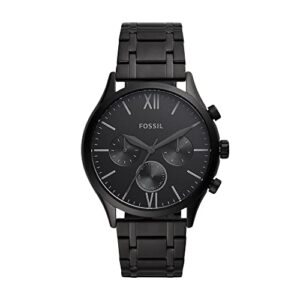 fenmore midsize multifunction black stainless steel watch