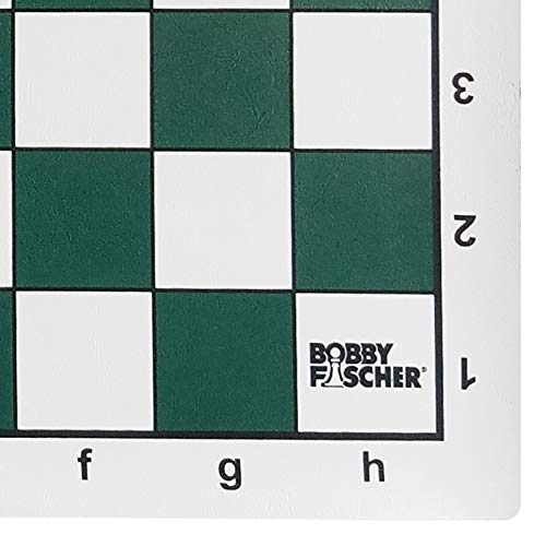 Bobby Fischer Tournament Roll Up Chess Board - Vinyl with Green Squares by WE Games