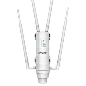 wavlink ac1200 high power outdoor weatherproof wifi range extender, long range wireless ap/router/repeater/wisp mode with poe powered, point to point wifi bridge, 4x7dbi omni directional antennas