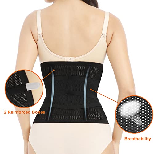 Postpartum Belly Band,C Section Belly Binder Wrap,Abdominal Binder Post Surgery Girdle,Tummy Tuck Postpartum Essentials Waist Trainer Black Medium