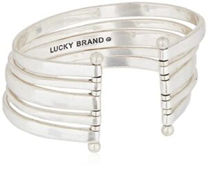 lucky brand multi-row cuff bracelet, silver