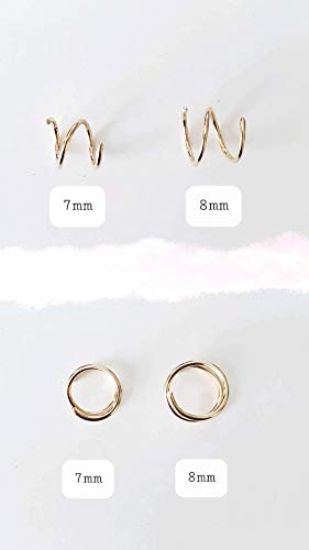 Double Hoop Twist Earrings - Single earring or a Pair of earrings • 8 mm Two Piercing Earring • Tiny Huggie Hoops • Minimal Spiral Earring • Double Cartilage or Helix Piercing