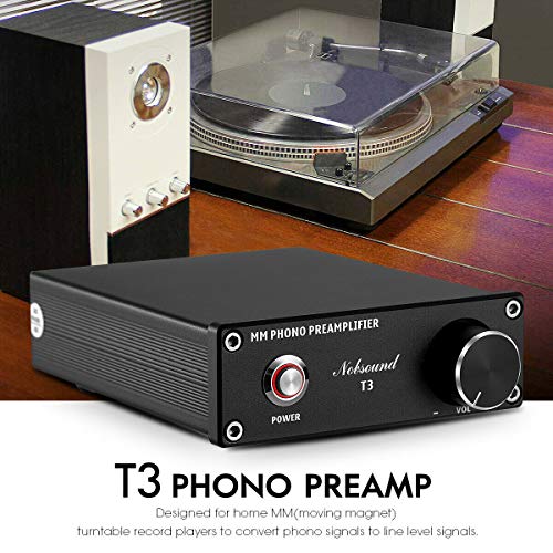 MM Phono Preamplifier, Hi-Fi Turntable Preamp for Home Audio/Record Player/Stereo Amplifier/Active Speaker [Nobsound T3]