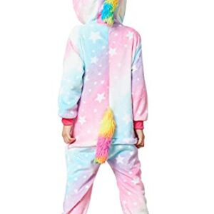 HQFURS Kids Unisex Unicorn Costume Animal Onesie Pajamas Halloween Christmas Gifts 10t