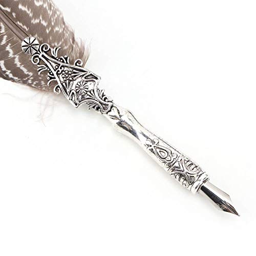 Hilitand Feather Quill Pen Vintage European Antique Sign Pen Set Calligraphy Writing Quill Pen for Stationery Gift(04#)